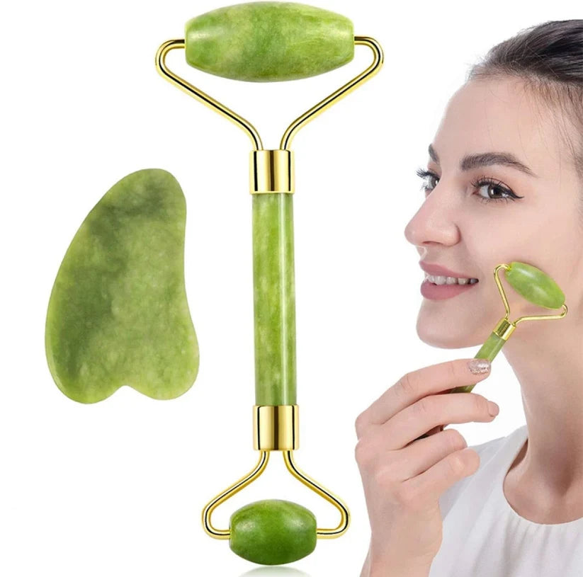 Rose Quartz Facial Roller Massager