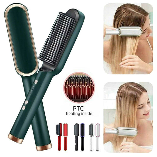 2-in-1 Electric Hair Straightening Brush