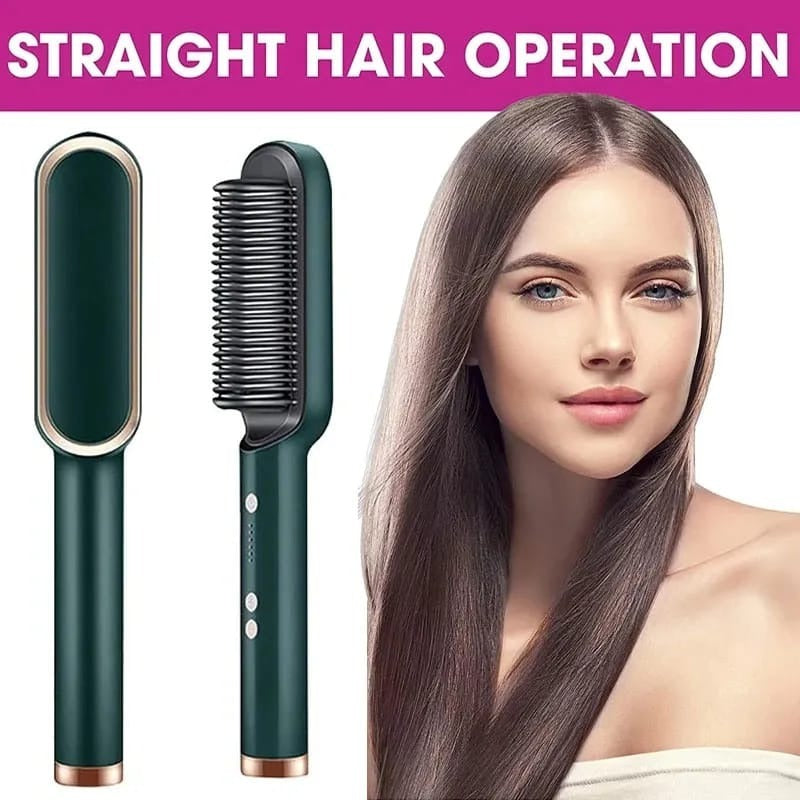 2-in-1 Electric Hair Straightening Brush