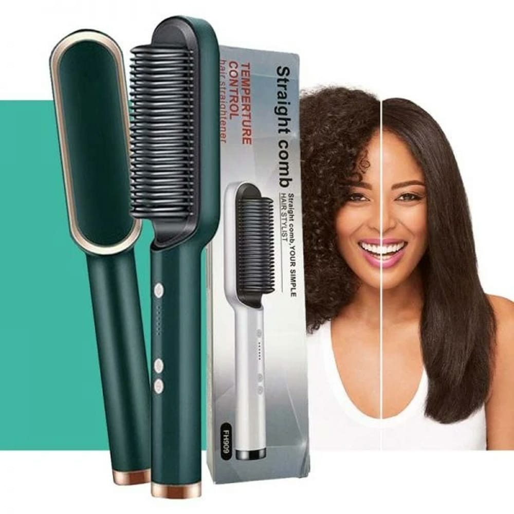 2-in-1 Electric Hair Straightening Brush