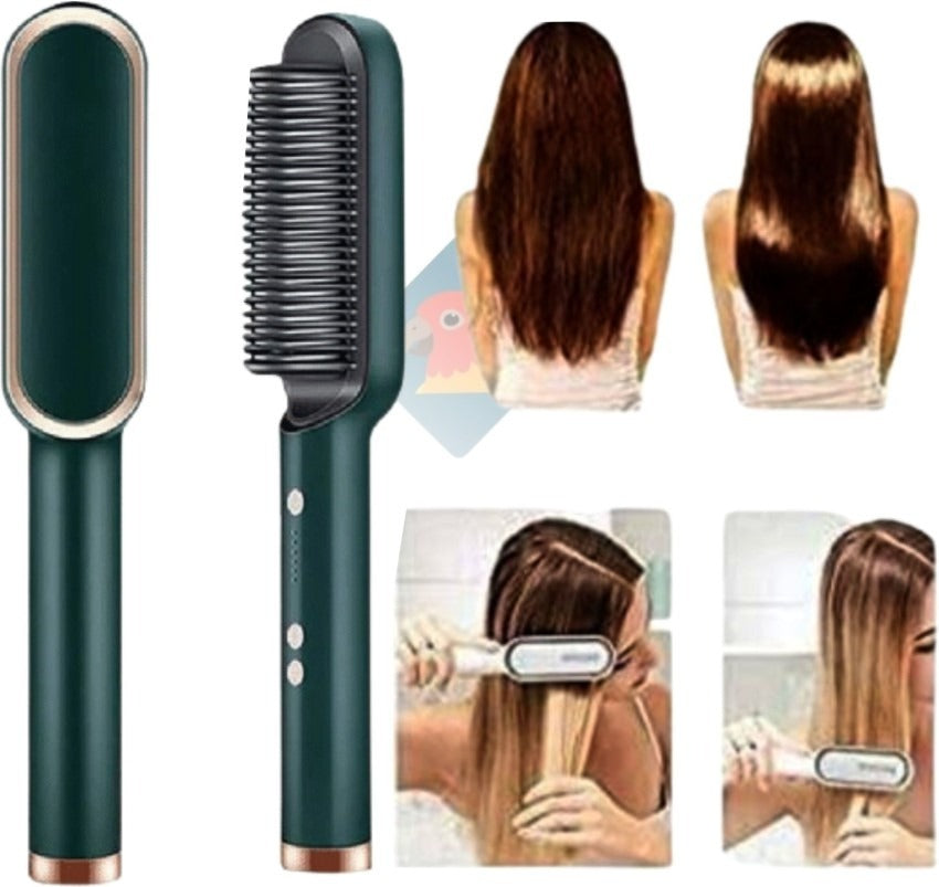2-in-1 Electric Hair Straightening Brush