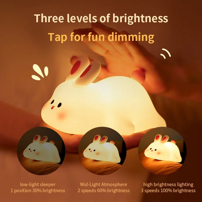 Cute Rabbit Silicone Lamp Soft