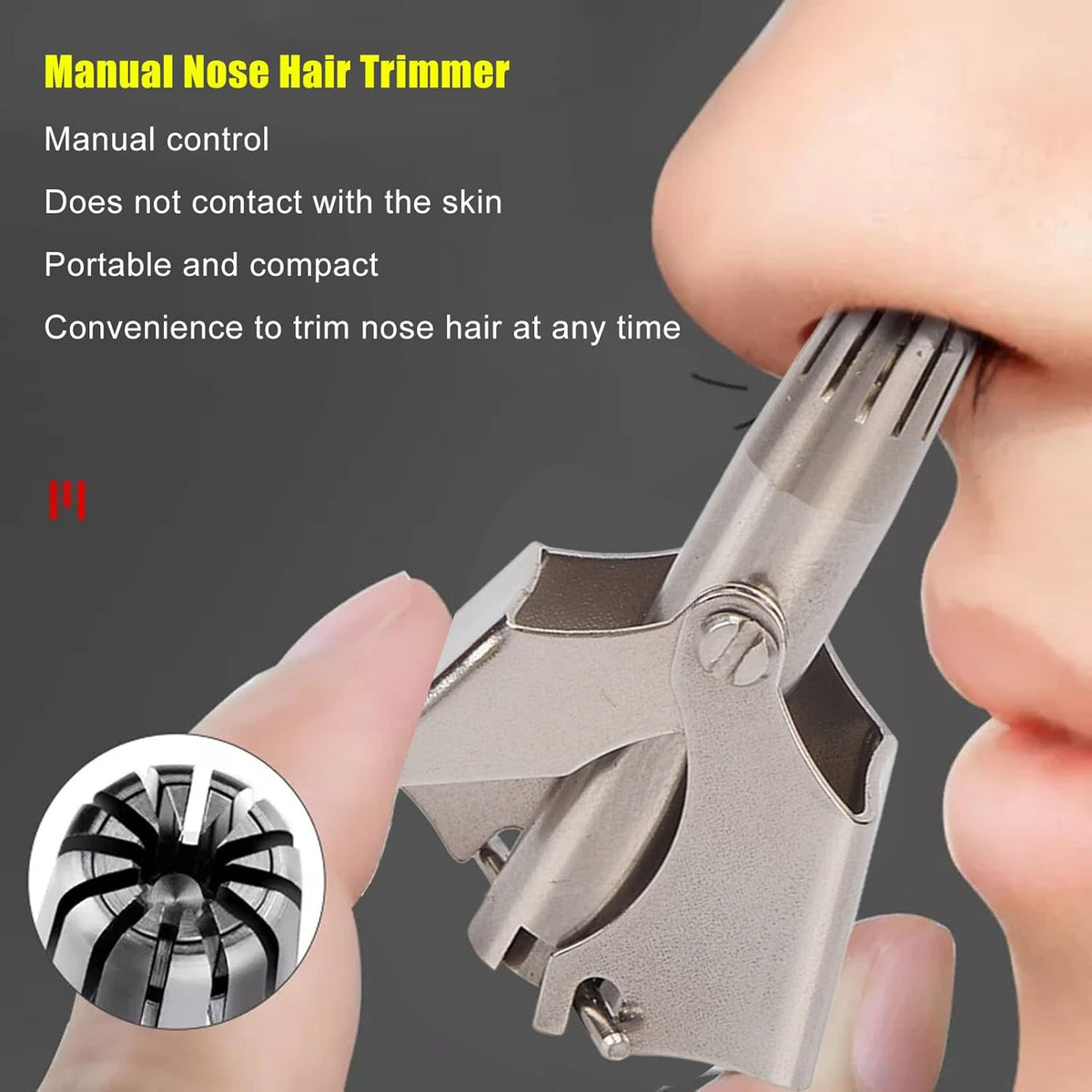 Stainless Steel Manual Nose Hair Trimmer