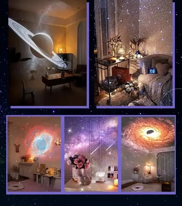 Multiple galaxy projection modes – Saturn, stars, nebula, black hole