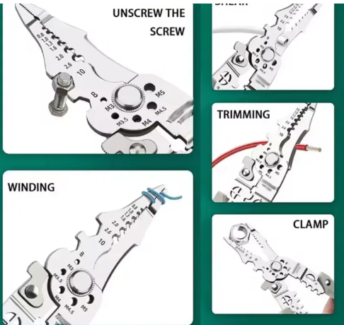 8-in-1 Wire Stripper Pliers - Functions Overview