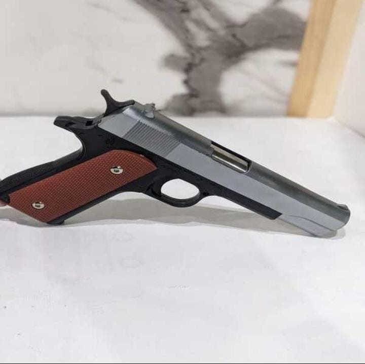 Heavy Metal Bullet Toy Gun | Real Look Pistol | Silver, Black