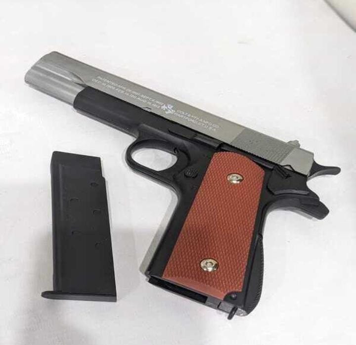 Heavy Metal Bullet Toy Gun | Real Look Pistol | Silver, Black