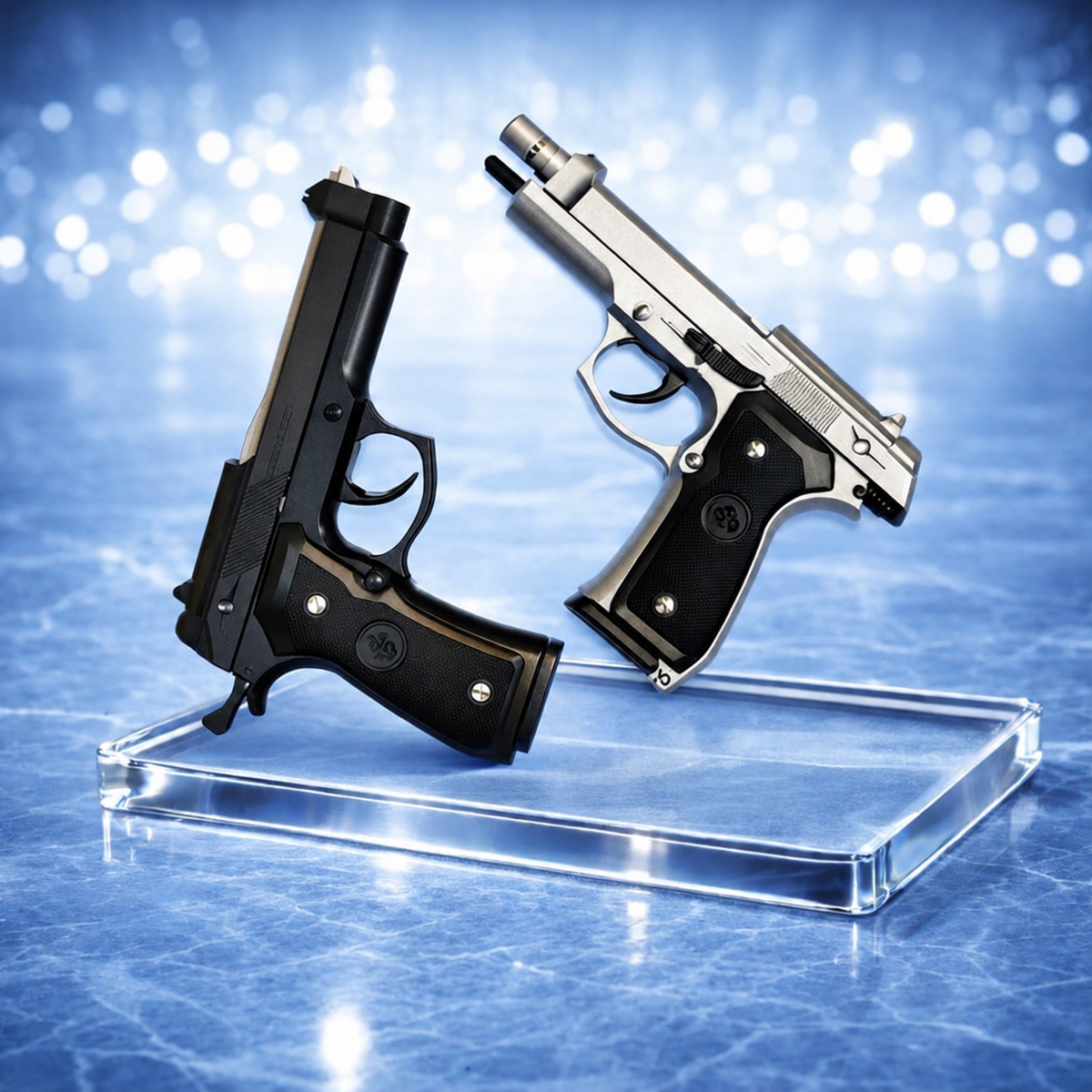 Heavy Metal Bullet Toy Gun | Real Look Pistol | Silver, Black