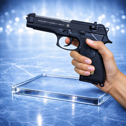 Heavy Metal Bullet Toy Gun | Real Look Pistol | Silver, Black